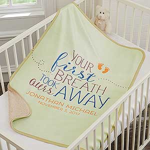 You Took Our Breath Away Personalized Sherpa Blanket