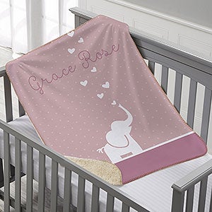 Baby Zoo Animals Personalized 30x40 Sherpa Baby Blanket