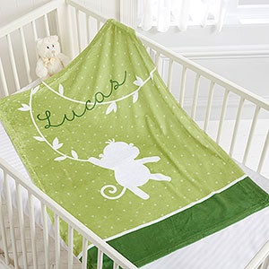 Baby Zoo Animals Personalized 30x40 Fleece Baby Blanket