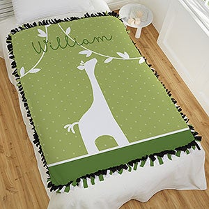 Baby Zoo Animals Personalized 50x60 Tie Blanket