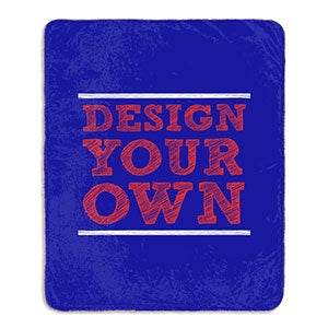 Design Your Own Personalized 60x80 Sherpa Blanket - Blue