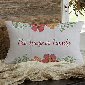 Precious Moments Floral Personalized Lumbar Pillow