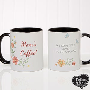 Precious Moments® Floral Personalized Coffee Mug 11oz.- Black