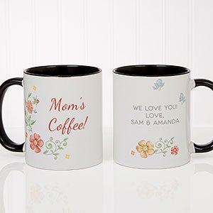 Precious Moments Floral Mug - 11oz Black