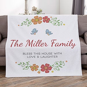 Precious Moments Floral 50x60 Personalized Sweatshirt Blanket