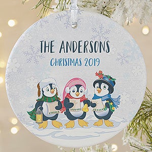 Personalized Precious Moments Penguins Christmas Ornament