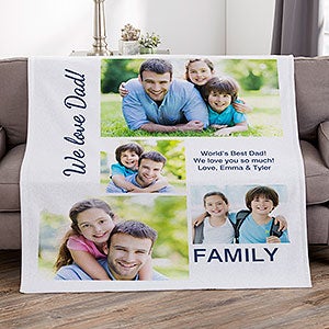 Custom Photo Collage Sweatshirt Blanket 50x60 - Family Love