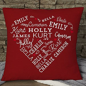 Heart Word Art 18 Personalized Throw Pillow