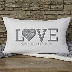 Heart Word Art Personalized Lumbar Pillow