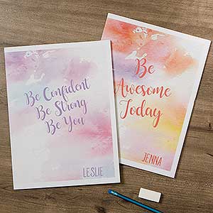 Personalized School Folders - Watercolor Design