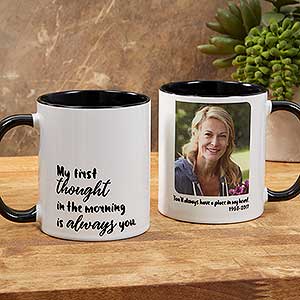 Loving Memory Memorial Personalized Photo Coffee Mug 11 oz.- Black