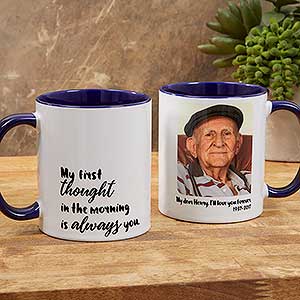 Loving Memory Memorial Personalized Photo Coffee Mug 11 oz.- Blue