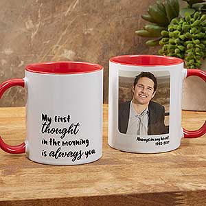 Loving Memory Memorial Personalized Photo Coffee Mug 11 oz.- Red