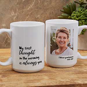 Loving Memory Memorial Personalized Photo Coffee Mug 15 oz.- White