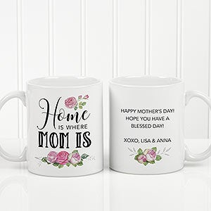 Home Is Where Mom Is Personalized Coffee Mug 11 oz.- White