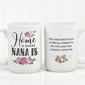 Home Is Where Mom Is Personalized Coffee Mug 15 oz.- White