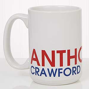 Custom Name Large 15oz Mug - White