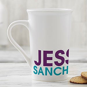 Custom Name Latte Mug - 16 oz White Latte Mug