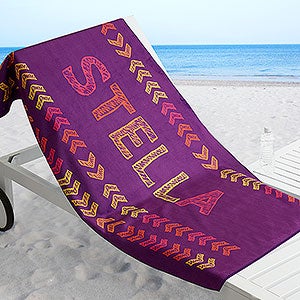 Stencil Name Personalized Beach Towel