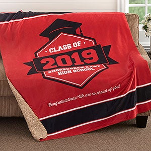 Class Of Personalized Graduation 50x60 Sherpa Blanket