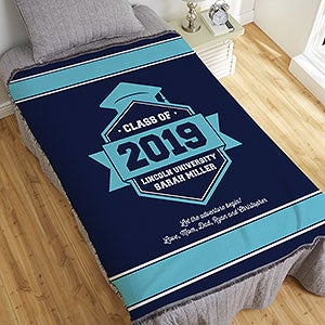 Class Of Personalized Graduation 50x60 Woven Throw Blanket