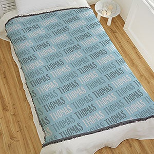 Modern Boy Name Personalized 56x60 Woven Throw