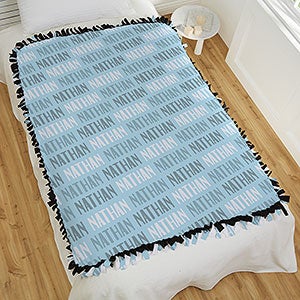 Modern Boy Name Personalized 50X60 Tie Blanket