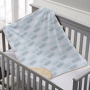 Baby Boy Name Personalized Sherpa Blanket