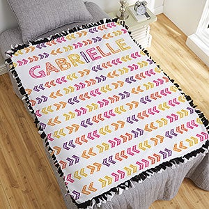 Stencil Name Personalized 50x60 Tie Blanket