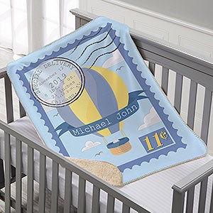 Personalized Special Delivery Baby Sherpa Blanket