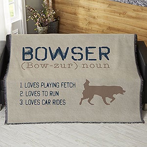 Definition Of My Dog Personalized 50x60 Woven Throw Blanket