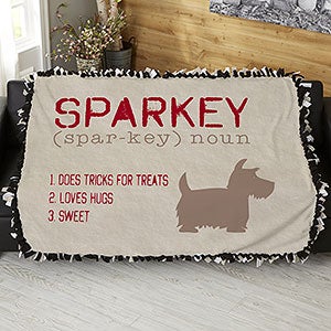 Definition Of My Dog Personalized 50x60 Tie Blanket