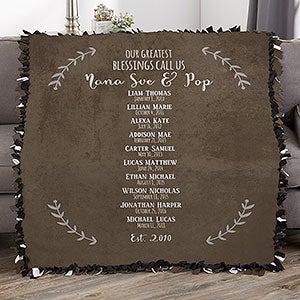 Our Grandchildren Personalized 50x60 Tie Blanket