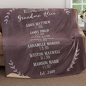 Our Grandchildren Personalized Premium 60x80 Sherpa Blanket