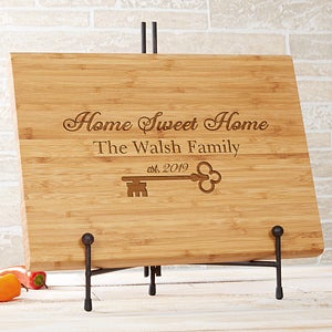 Key To Our Home 14x18 Personalized Bamboo Cutting Board