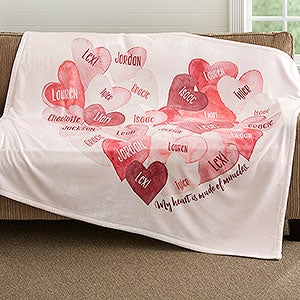 Personalized Fleece Blanket 60x80 - Our Hearts Combined