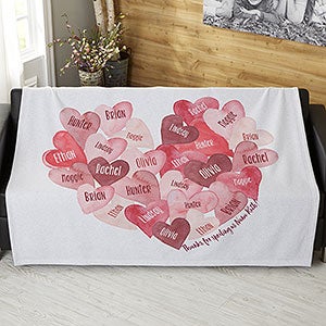 Our Hearts Combined Personalized 50x60 Sweatshirt Blanket