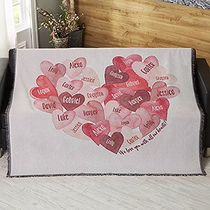 Our Hearts Combined Personalized 56x60 Woven Blanket