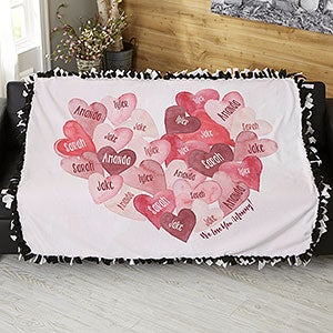 Our Hearts Combined Personalized 50x60 Tie Blanket