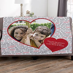 Personalized Photo Heart 50x60 Sweatshirt Photo Blanket