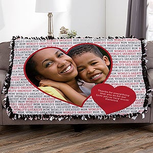 Personalized Photo Heart 50x60 DIY Tie Photo Blanket