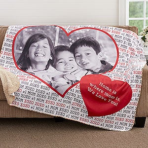 Personalized Photo Sherpa Blanket 50x60 - Love You