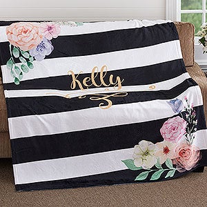 Floral Name Personalized 60x80 Fleece Blanket