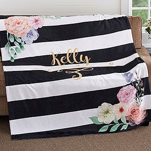 Personalized Fleece Blanket 60x80 - Black & White