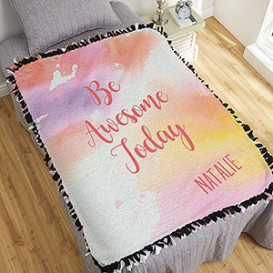 Watercolor Inspiration Personalized 50x60 DIY Tie Blanket