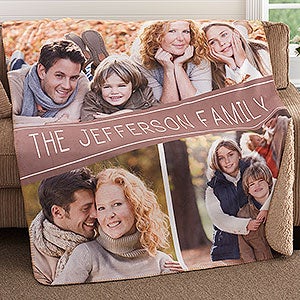 Personalized Sherpa Blanket 60x80 - Family Photos