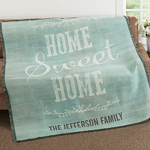 Home Sweet Home Personalized 56x60 Woven Throw