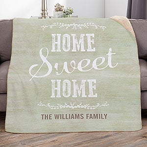 ome Sweet Home Personalized 50x60 Sherpa Blanket