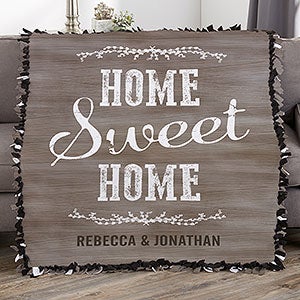 Home Sweet Home Personalized 50x60 Tie Blanket