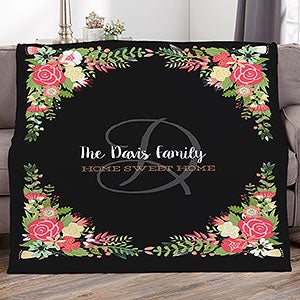 Posh Floral Personalized 60x80 Fleece Blanket